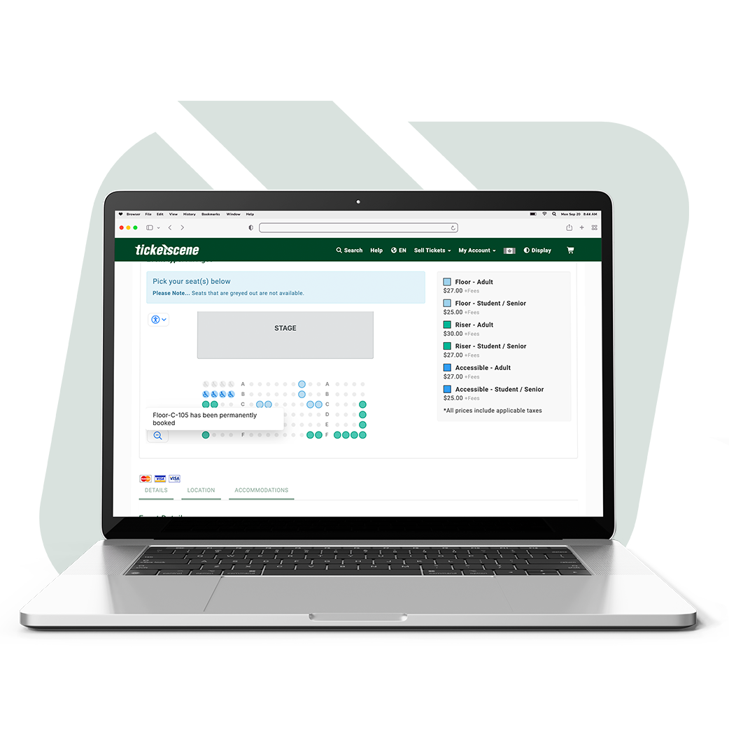 Ticketscene seating map example